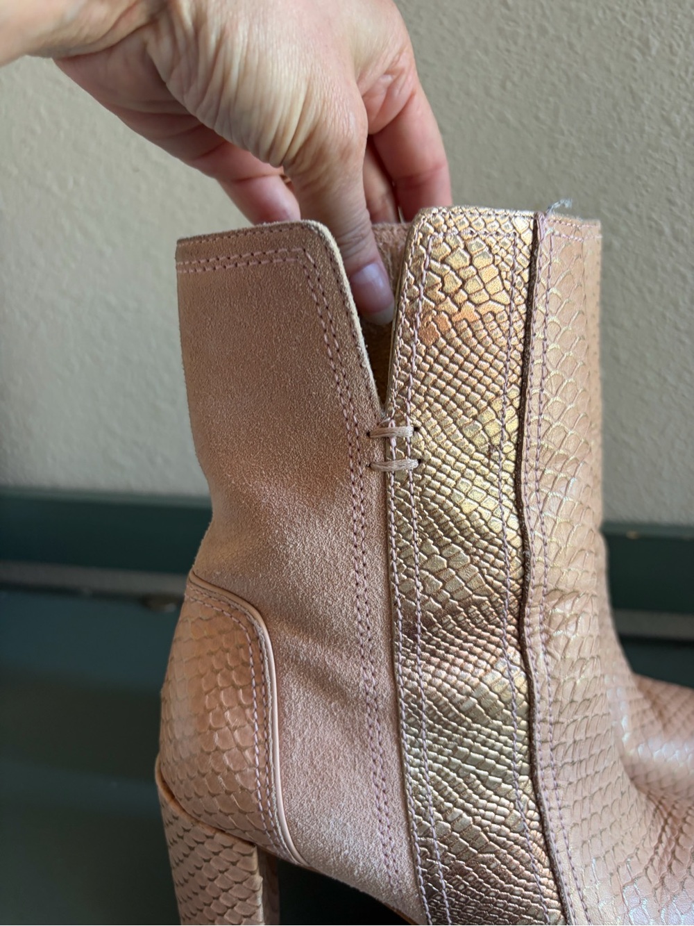 MATISSE Cobra Metallic Leather Heeled Mid Calf Boots - Picture 7 of 10